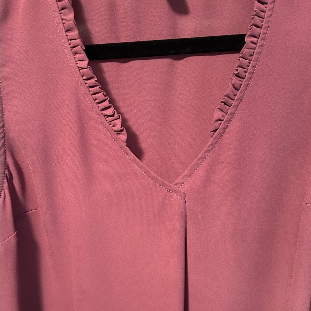 Modcloth Plum Ruffle Trim Blouse - Picture 4 of 4